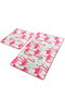 Mijölnir Juego de alfombrillas de baño Vogel rosa, blanco y negro con base antideslizante de 2 piezas